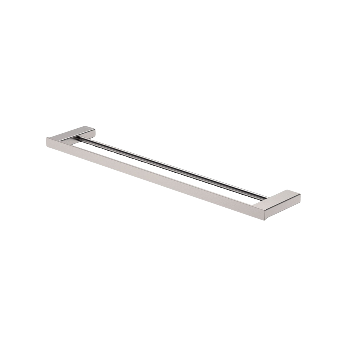 Double Towel Rail 610 Brushed Nickel