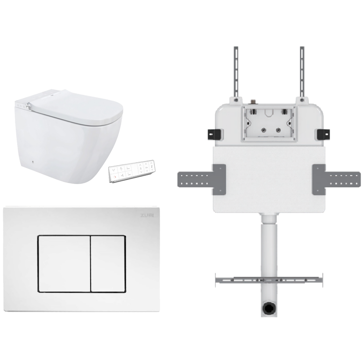 Soft Square Smart In Wall Toilet Suite ABS Square Button Chrome