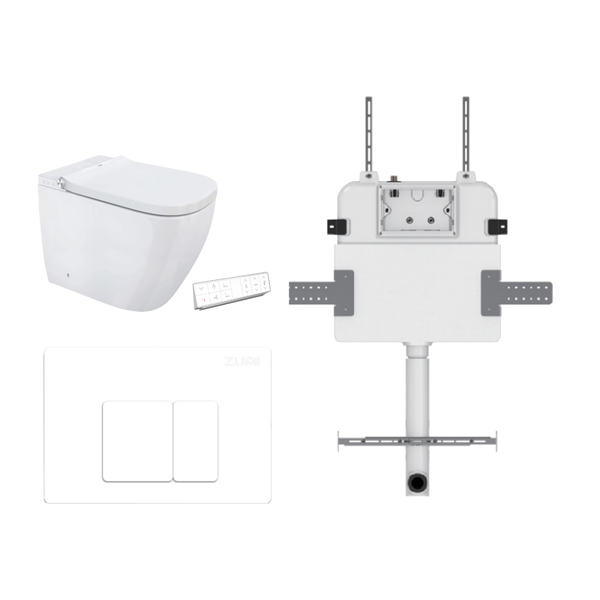 Soft Square Smart In Wall Toilet Suite ABS Square Button Matte White