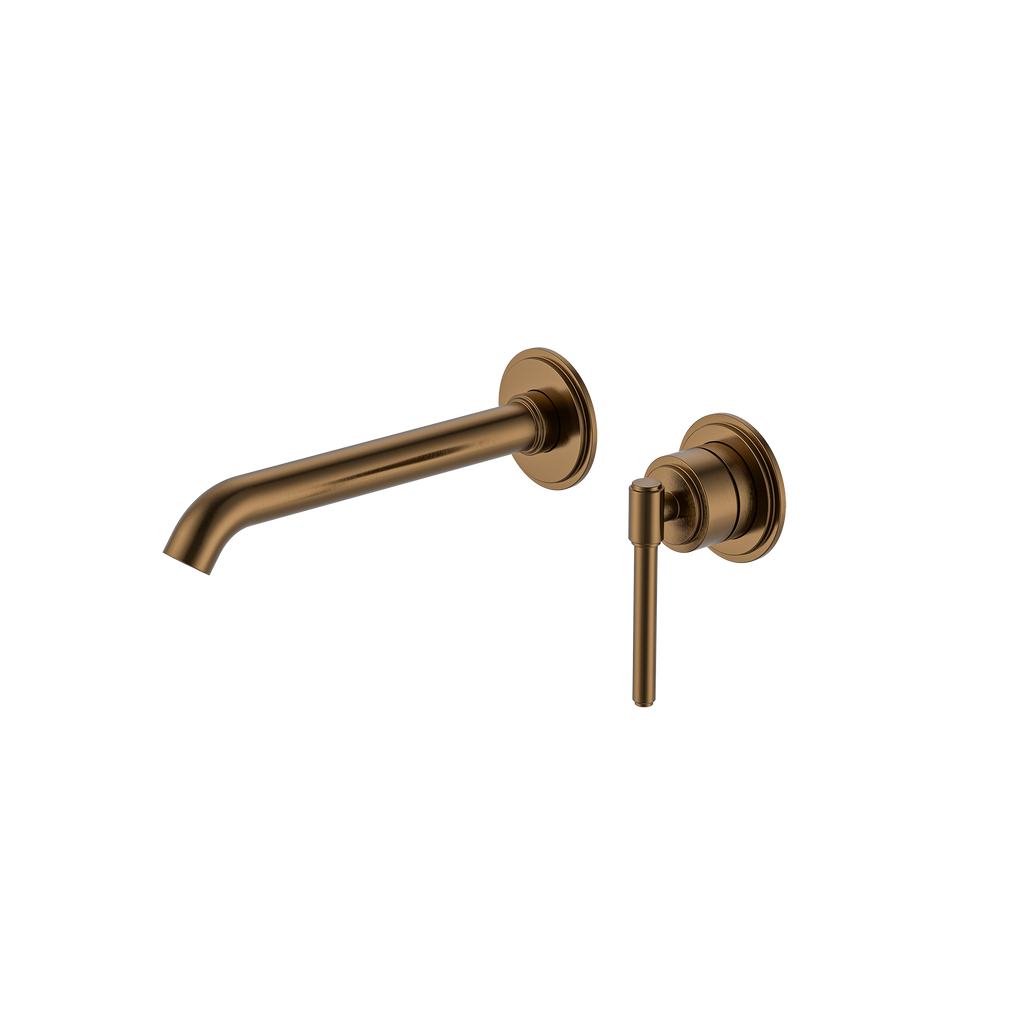 Wall Basin Mixer Set Trim Kit Brushed Copper