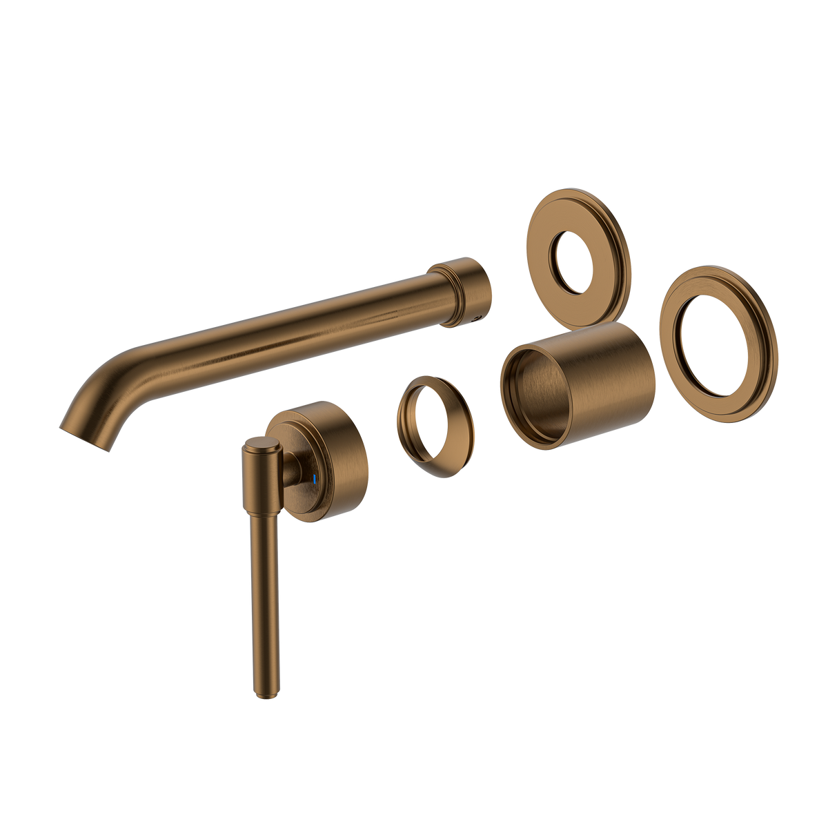 Wall Basin Mixer Set Trim Kit Brushed Copper