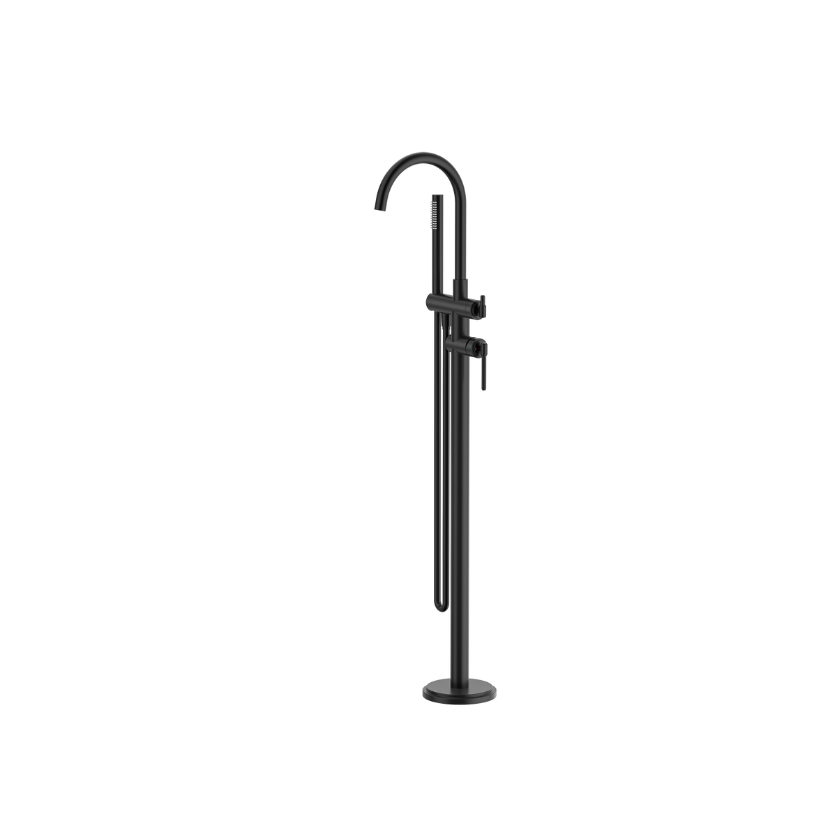 Floor Bath Mixer With Shower Matte Black