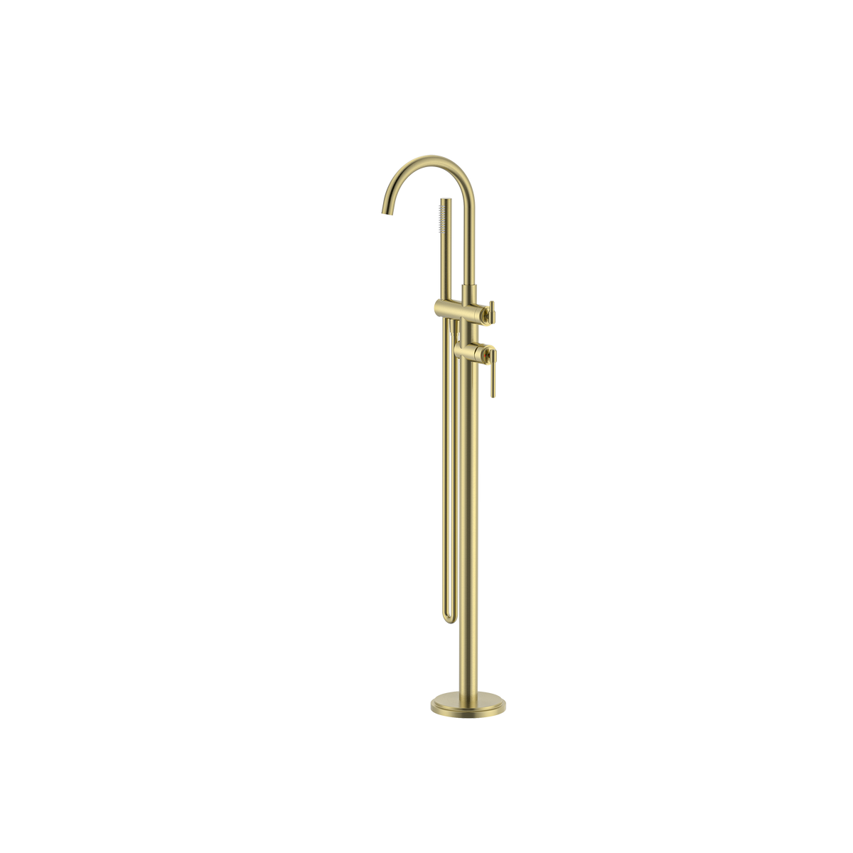 Floor Bath Mixer With Shower Brushed Gold