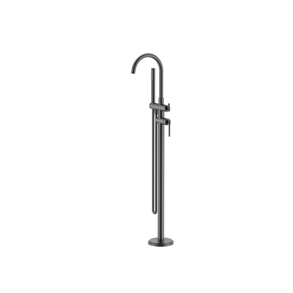 Floor Bath Mixer With Shower Brushed Gun Metal