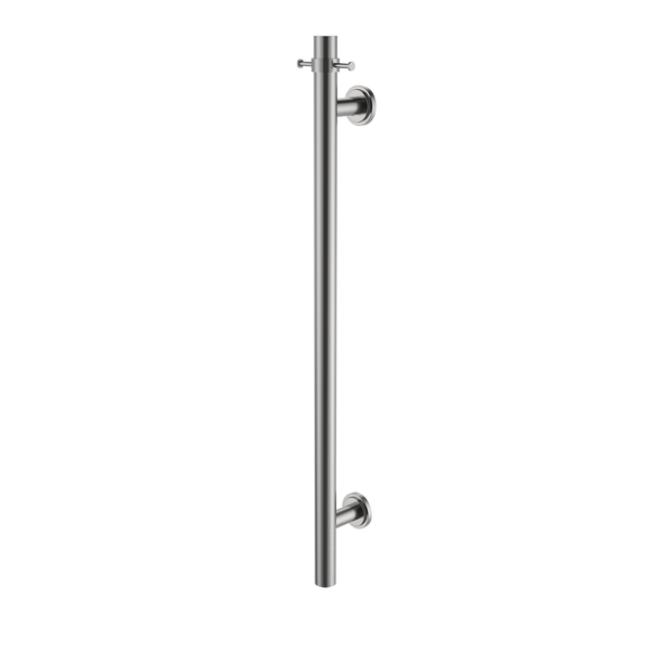 Vertical Heated Towel Rail Brushed Nickel