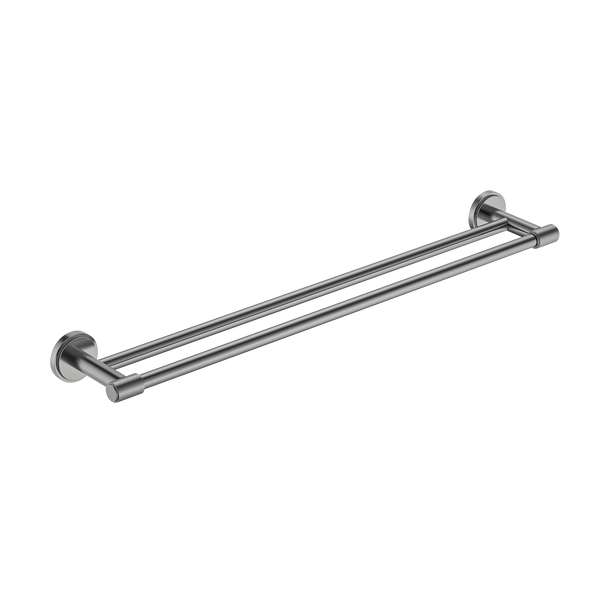 Double Towel Rail 600 Brushed Nickel