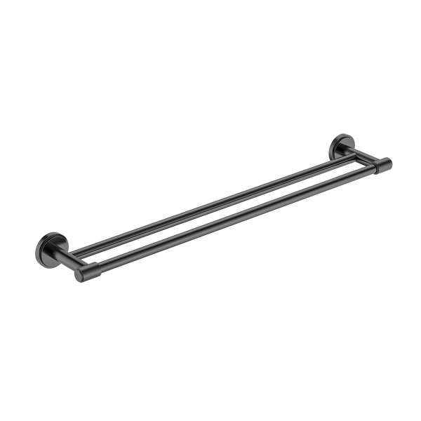 Double Towel Rail 600 Brushed Gun Metal
