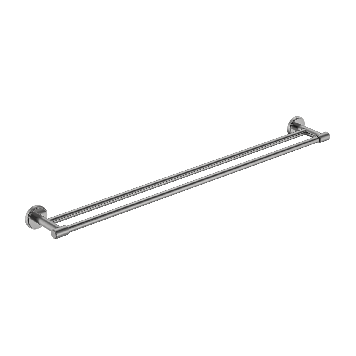 Double Towel Rail 800 Brushed Nickel