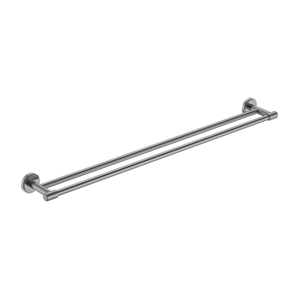 Double Towel Rail 800 Brushed Nickel
