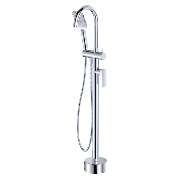 Floor Mounted Bath Mixer with Hand Shower Chrome
