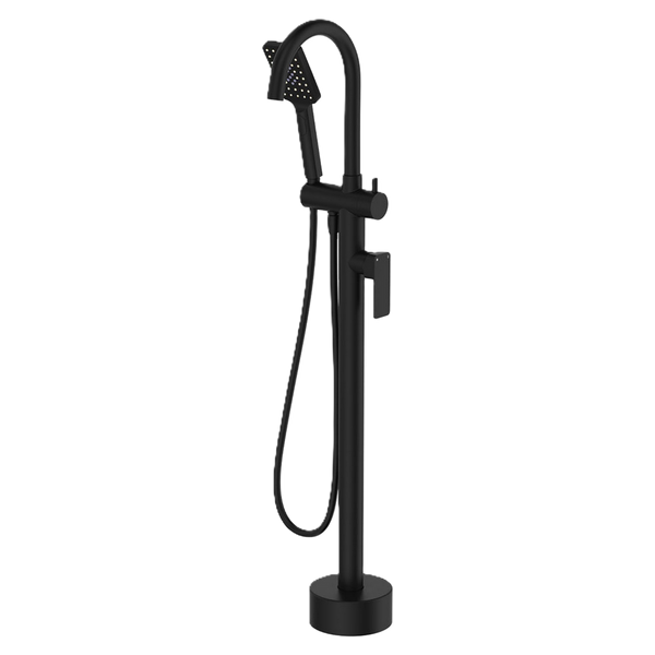 Floor Mounted Bath Mixer with Hand Shower Matte Black