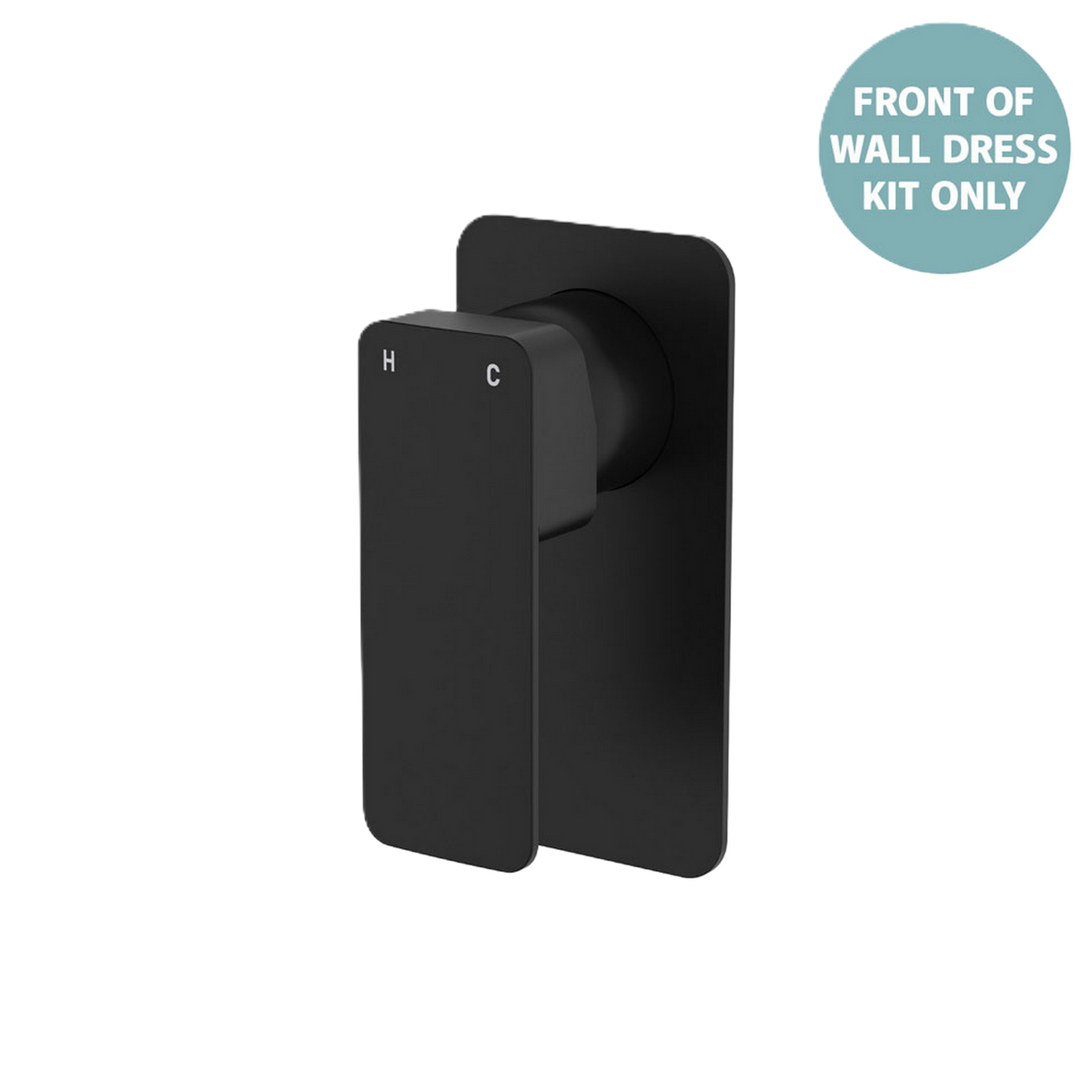 Wall Mixer Large Rectangular Plate Trim Kit Matte Black