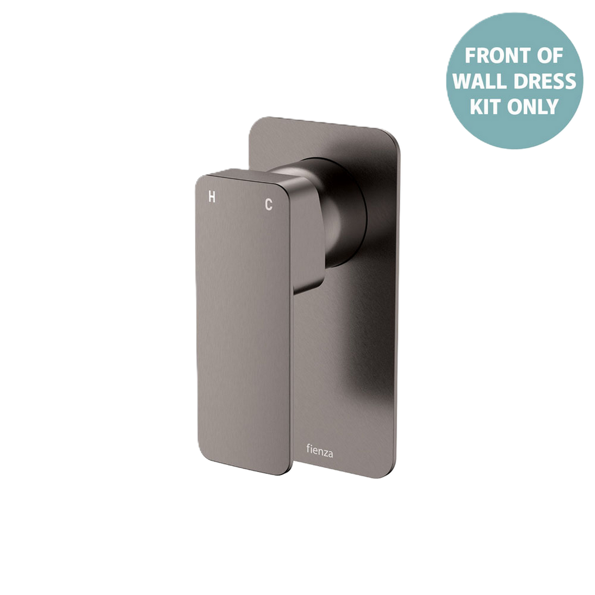 Wall Mixer Large Rectangular Plate Trim Kit Gun Metal