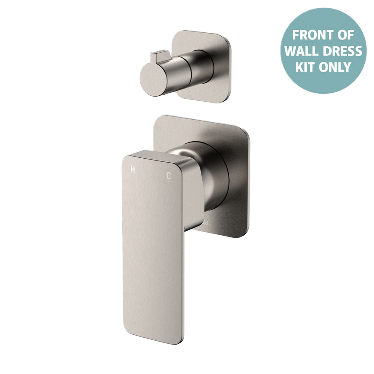 Wall Diverter Mixer Small Square Plates Trim Kit Brushed Nickel