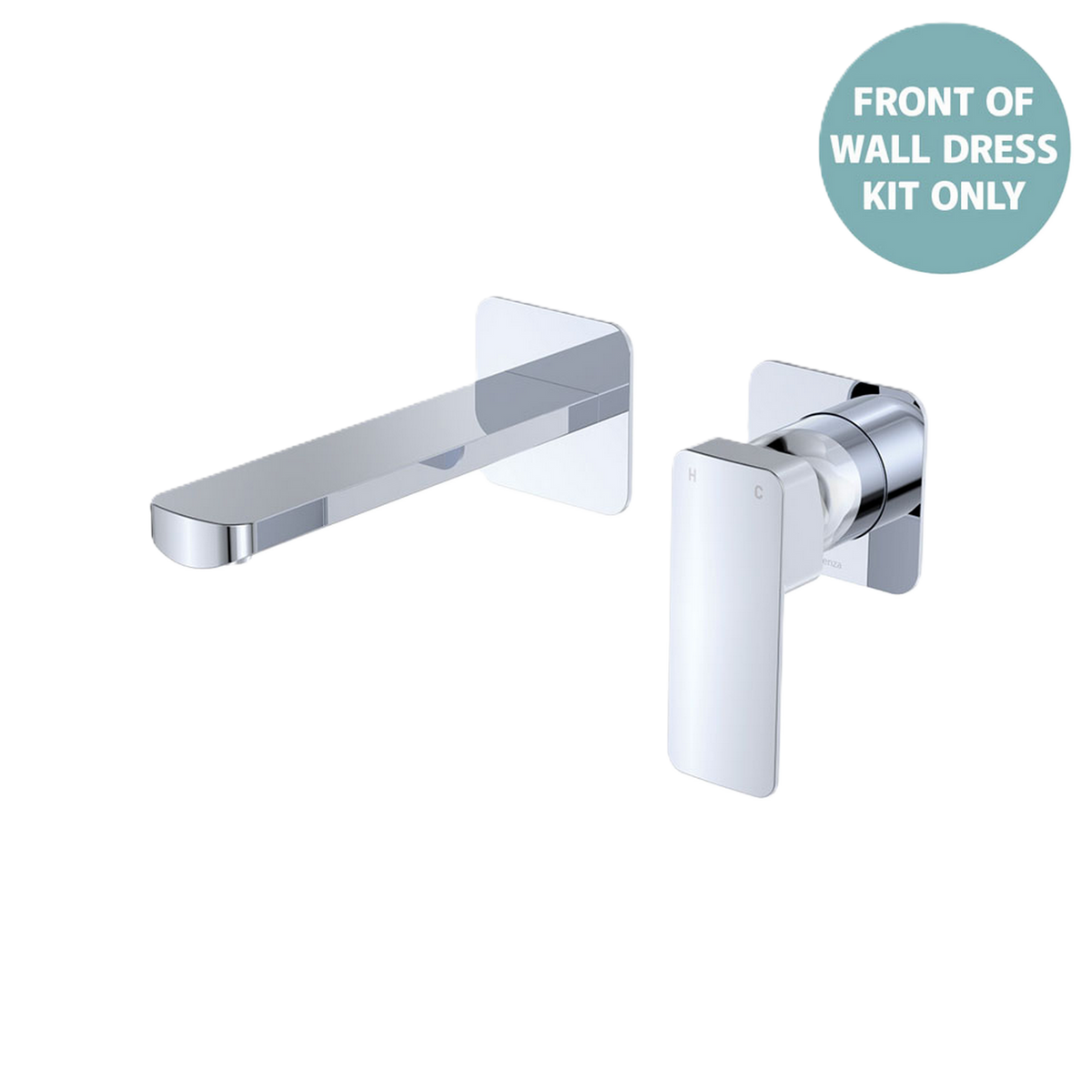 Basin/Bath Wall Mixer Set Square Plates Outlet 160mm Trim Kit Chrome