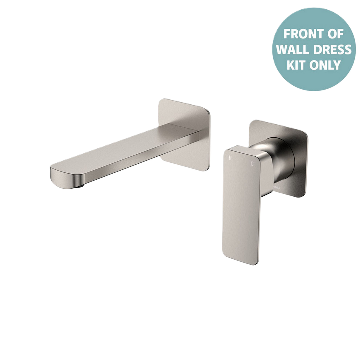 Basin/Bath Wall Mixer Set Square Plates Outlet 160mm Trim Kit Brushed Nickel