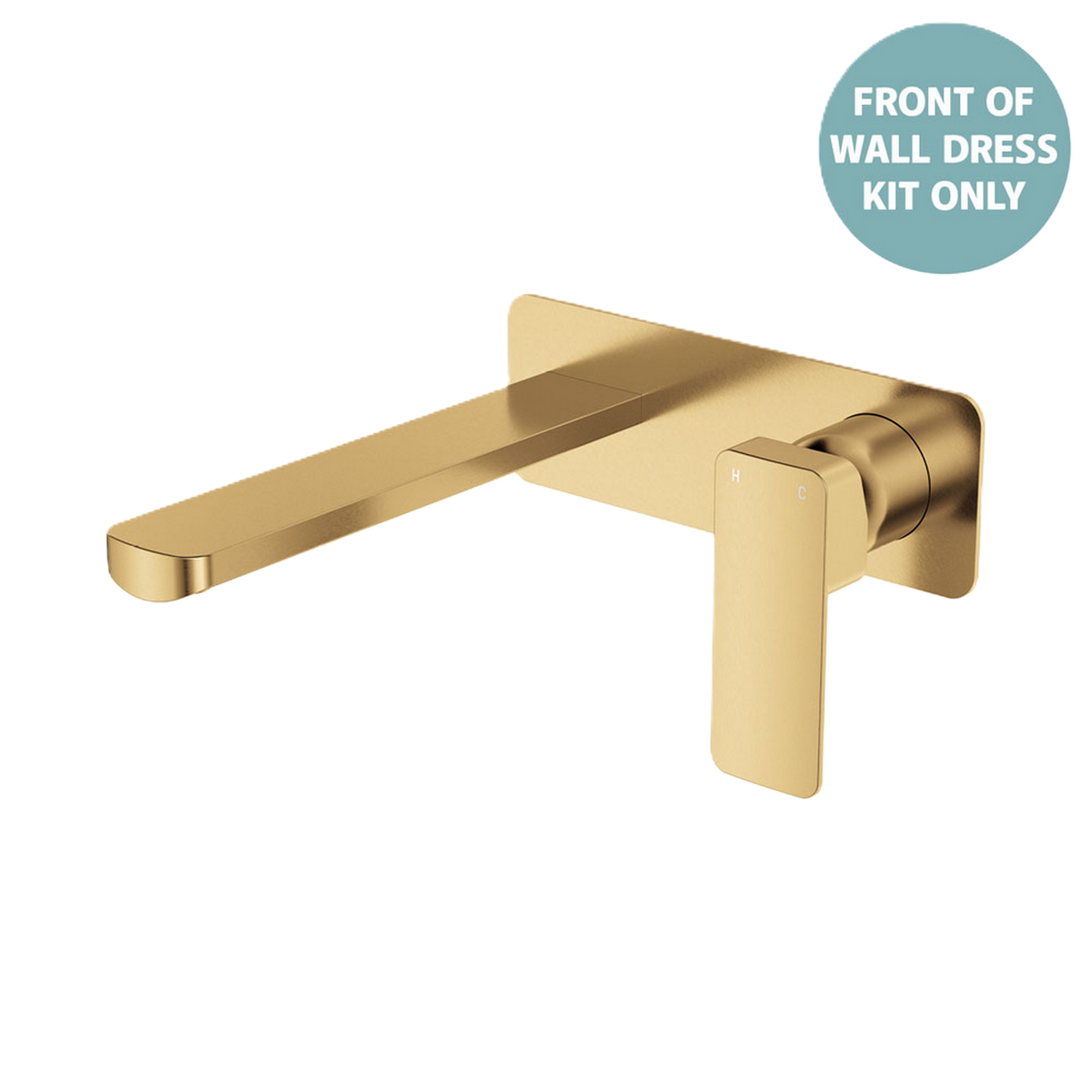 Basin/Bath Wall Mixer Set Large Rectangular Plate 200mm Trim Kit Urban Brass