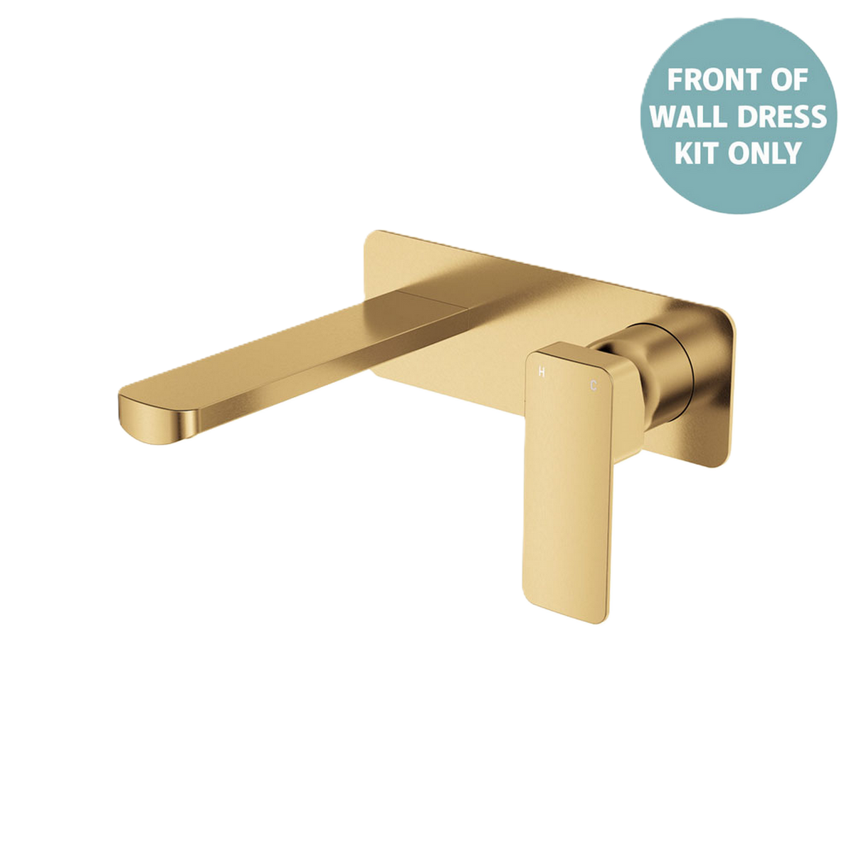 Basin/Bath Wall Mixer Set Large Rectangular Plate 160mm Trim Kit Urban Brass
