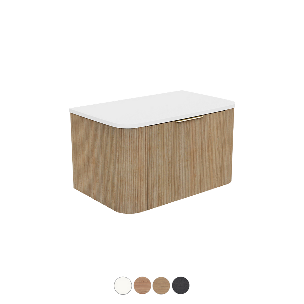 Wall Hung Vanity Curved 750 Single Bowl Stone or Soild Surface Top