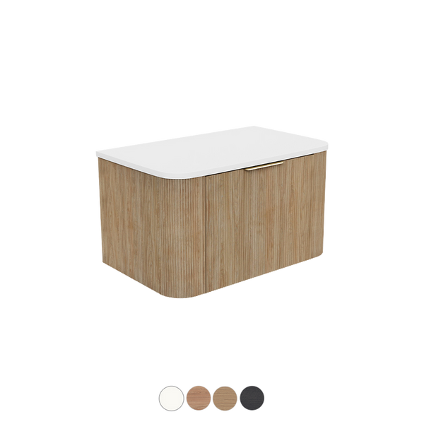 Wall Hung Vanity Curved 750 Single Bowl Stone or Soild Surface Top