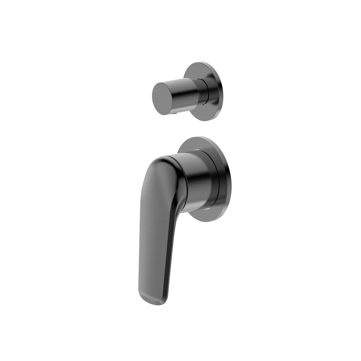 Wall/Shower Diverter Mixer Round Trim Kit Brushed Gun Metal