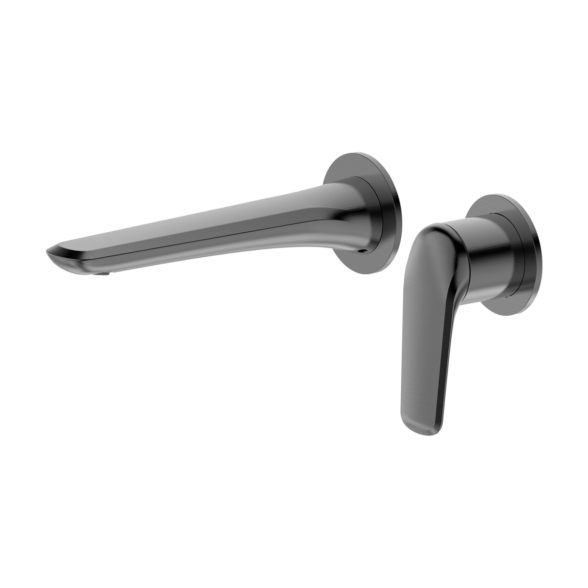Wall Basin Set Round Trim Kit Brushed Gun Metal