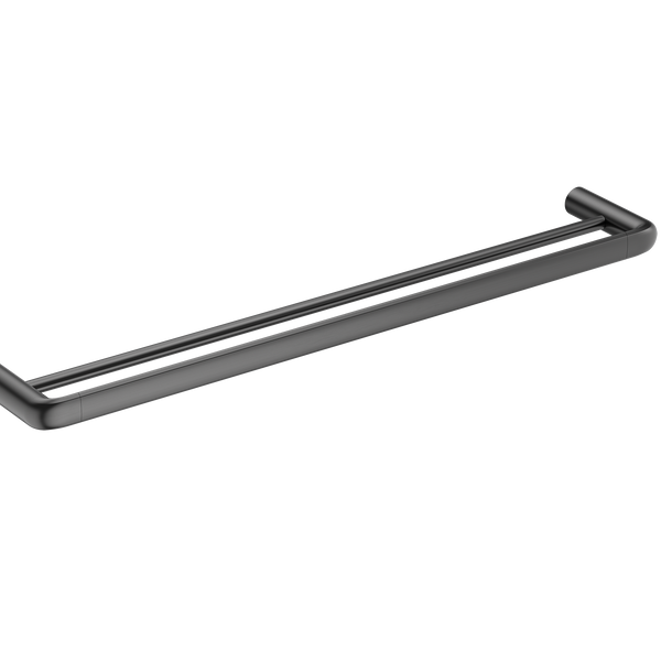 Double Towel Rail 600 Brushed Gun Metal