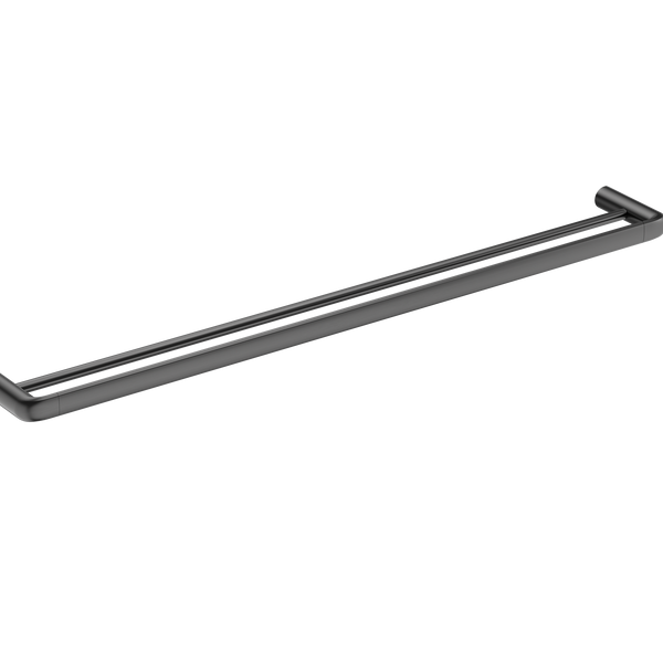 Double Towel Rail 800 Brushed Gun Metal