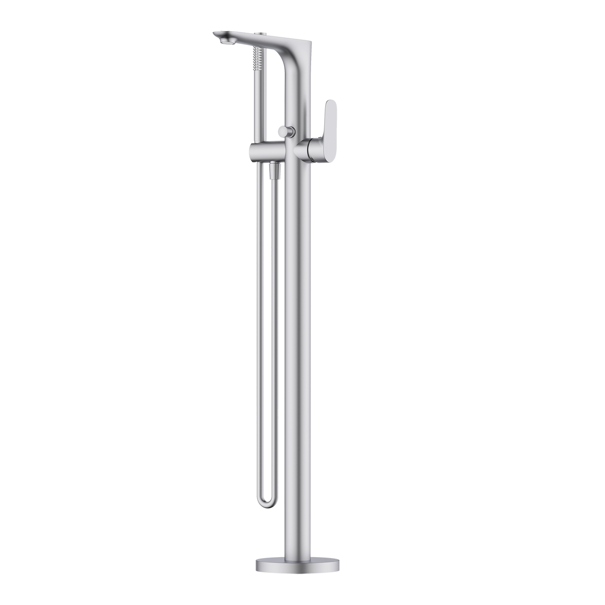 Floor Bath Mixer with Hand Held Shower Brushed Nickel