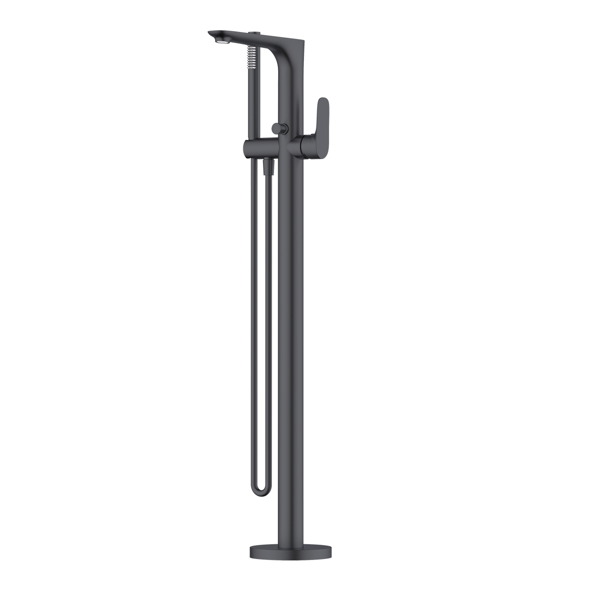 Floor Bath Mixer with Hand Held Shower Brushed Gun Metal