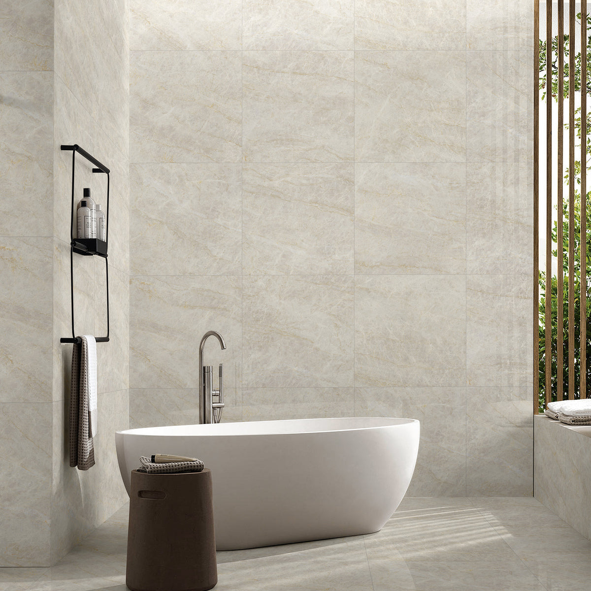 Taj Mahal Beige Polished Tile - lifestyle view