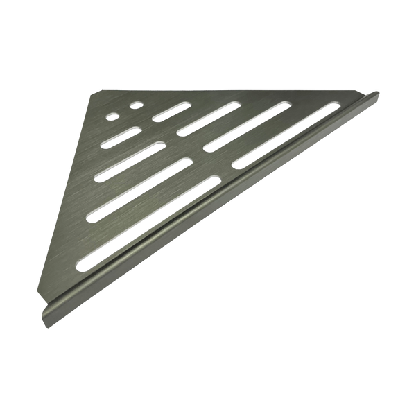 Corner Shelf Aluminium Brushed Gunmetal 175 x 175mm