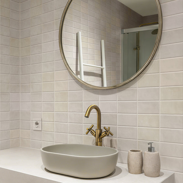 White Blend Structured Satin Tile - lifestyle view