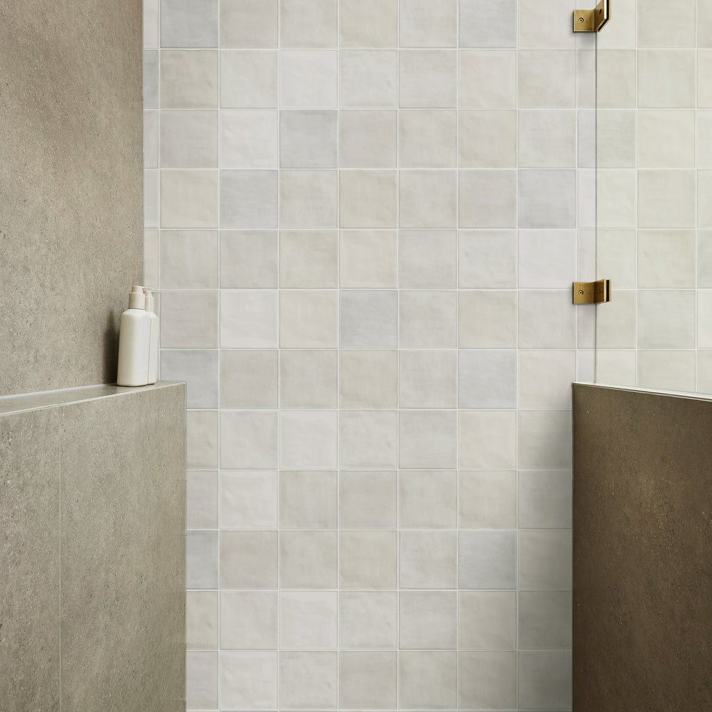 White Blend Structured Satin Tile - lifestyle view