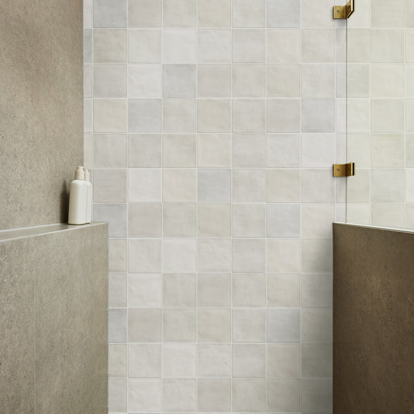 White Blend Structured Satin Tile - lifestyle view