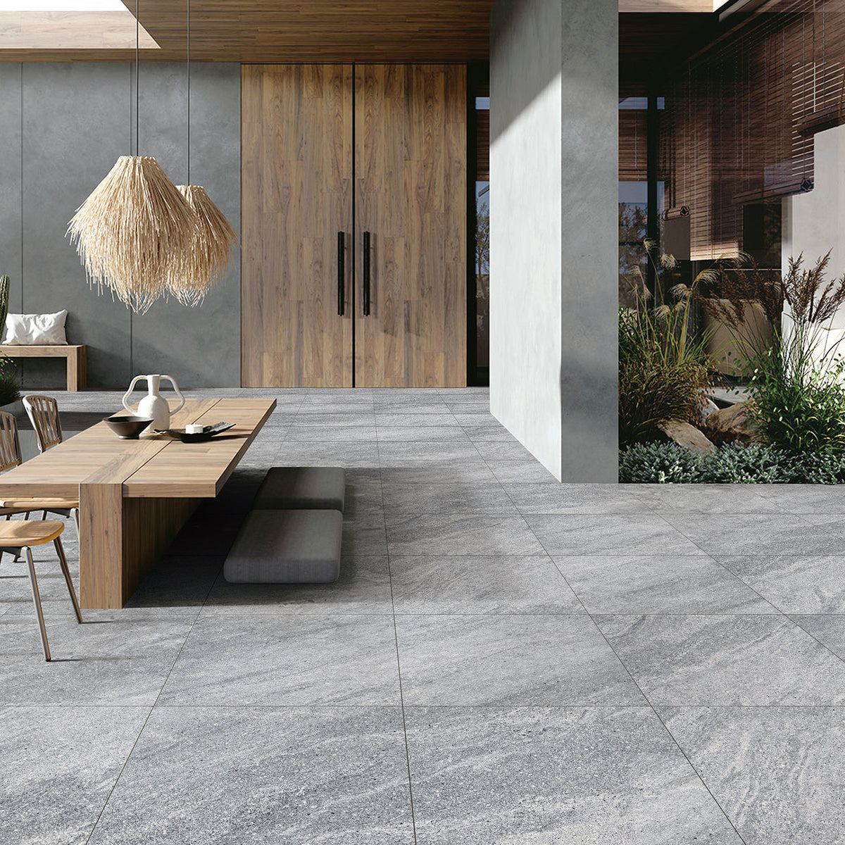 Light Grey Structured Textured Paver - lifestyle view