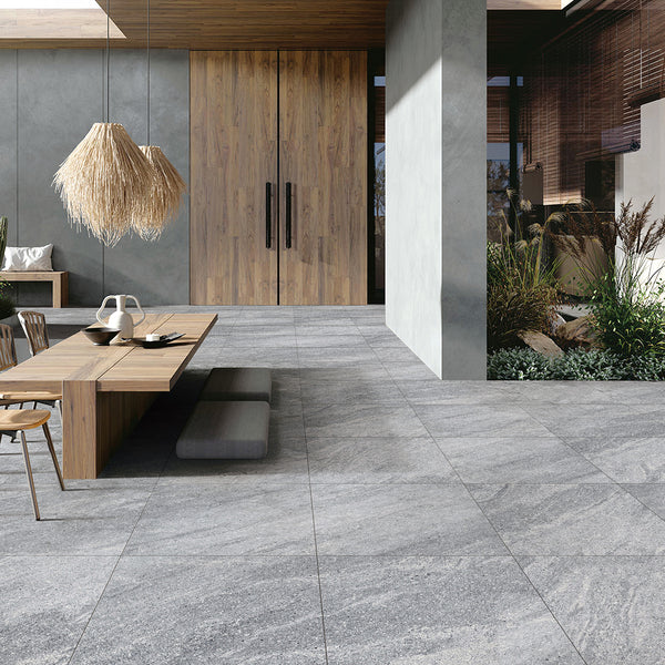 Light Grey Structured Textured Paver - lifestyle view
