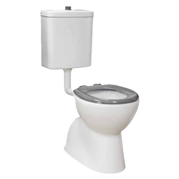 Fienza Care Link Toilet Suite Gloss White Grey Seat