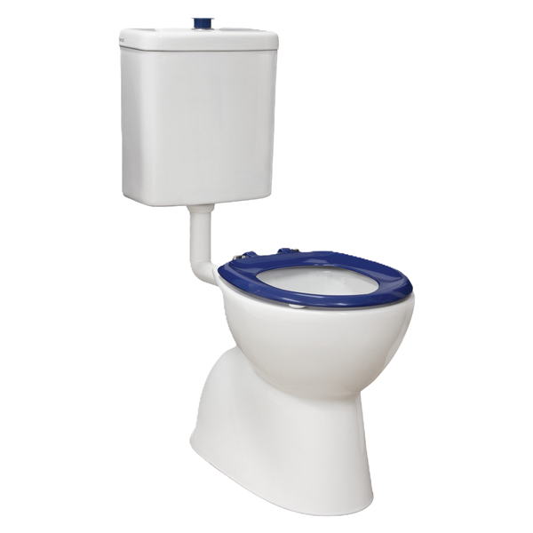 Fienza Care Link Toilet Suite Gloss White Blue Seat