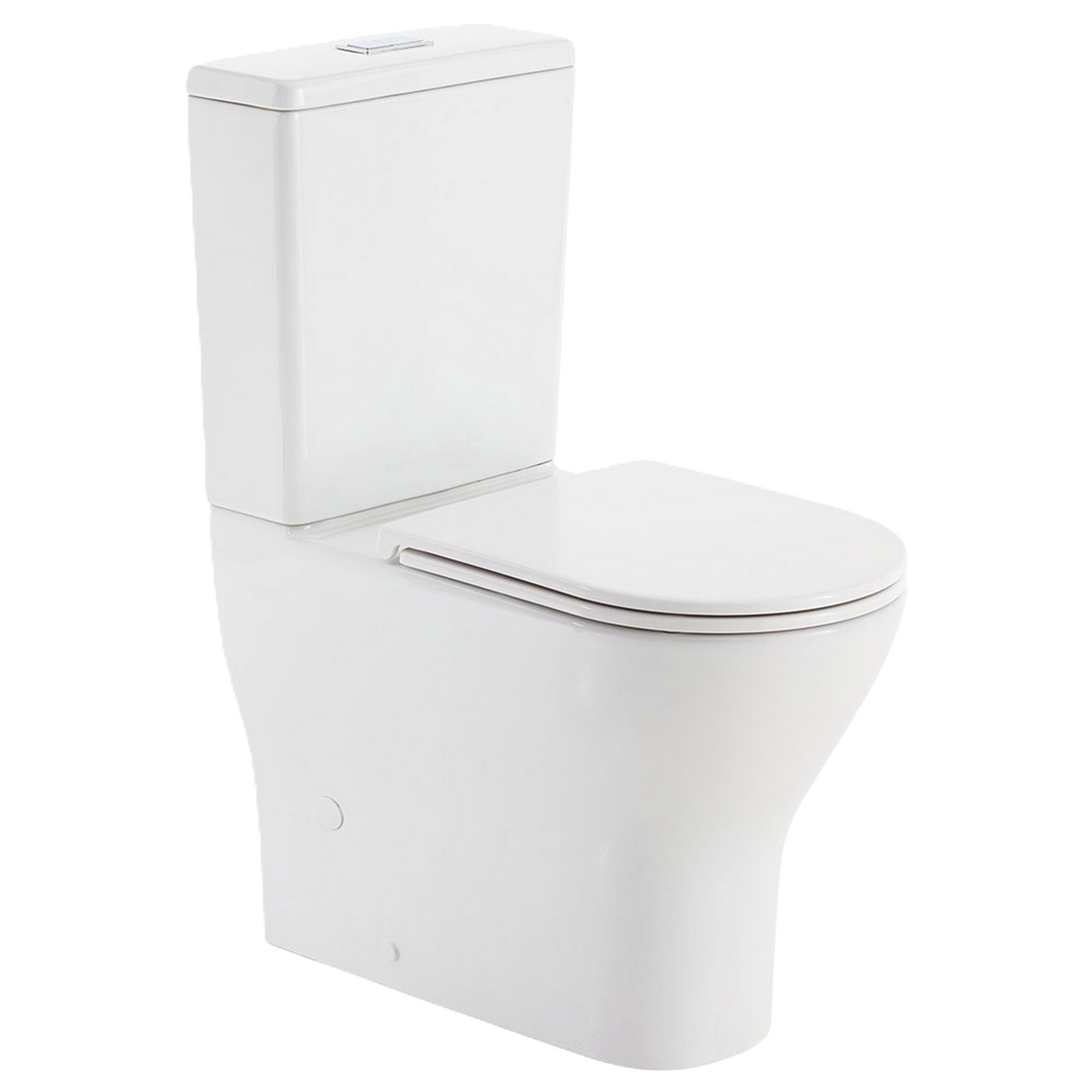 Fienza Tornado Rimless Back To Wall Toilet Suite Slim Seat S-Trap 160-230 Gloss White