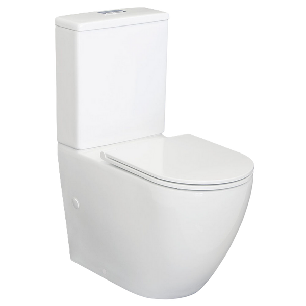 Fienza Care Back To Wall Toilet Suite S-Trap 90-160 Slim Seat Gloss White