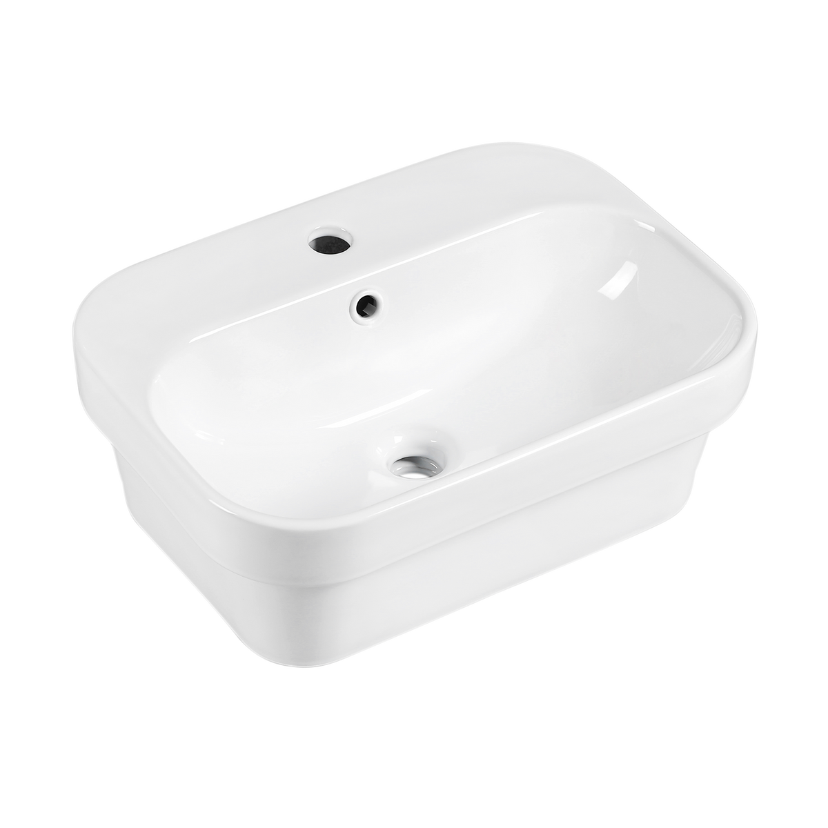 Soft Square Semi Insert Basin 1TH Gloss White 510x370