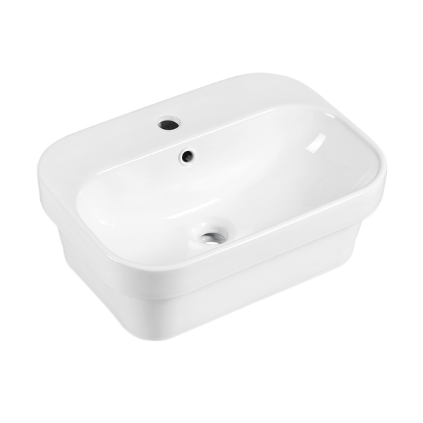 Soft Square Semi Insert Basin 1TH Gloss White 510x370