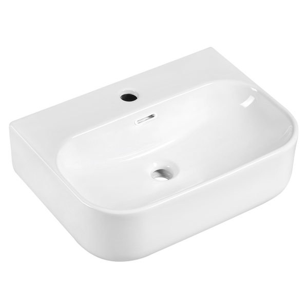 Soft Square Vessel Basin 1TH Gloss White 510x370