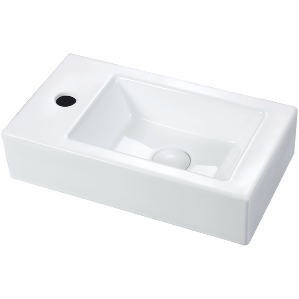 Wall Mounted Basin 1TH LHB Gloss White with Overflow 460x255