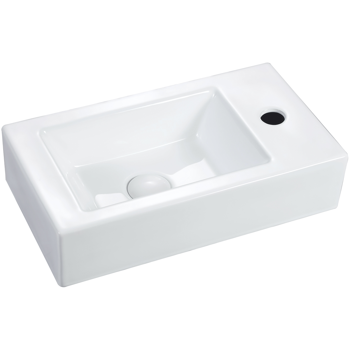 Wall Mounted Basin 1TH RHB Gloss White with Overflow 460x255