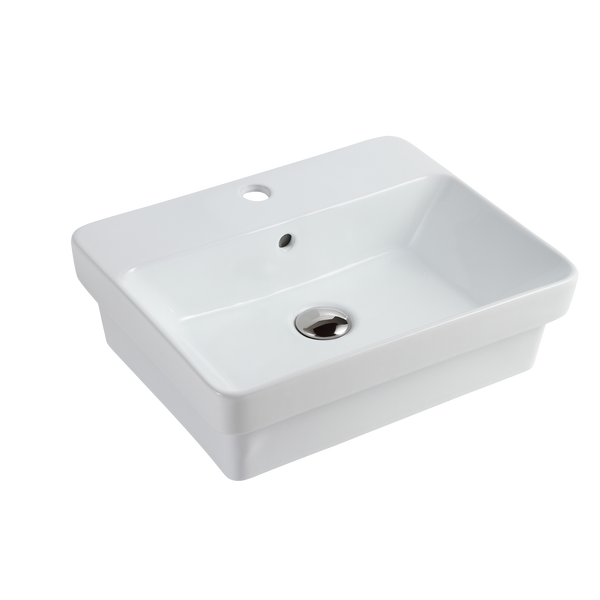 Semi Inset Basin 1TH Gloss White 495X400