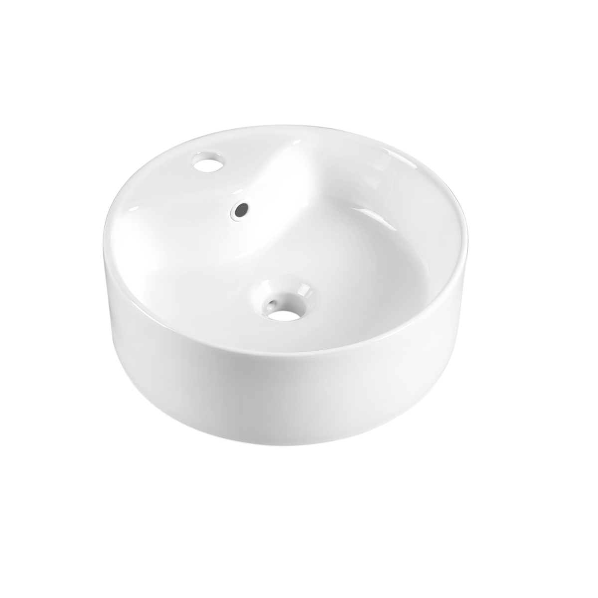 Round Vessel Basin 1TH Gloss White 400