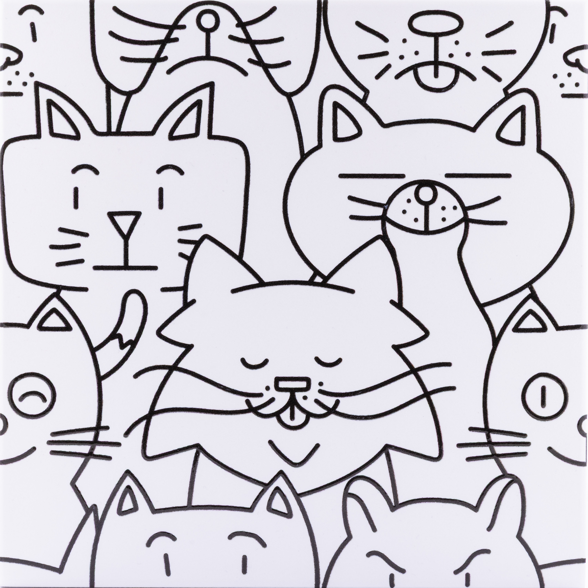 CatSquad White Matt Tile