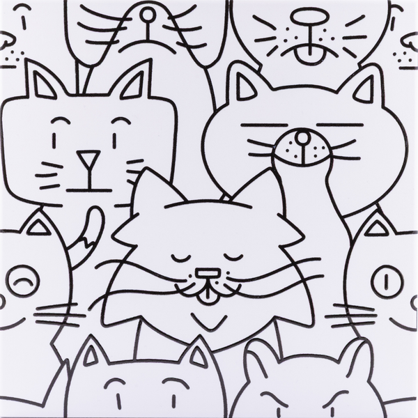 CatSquad White Matt Tile